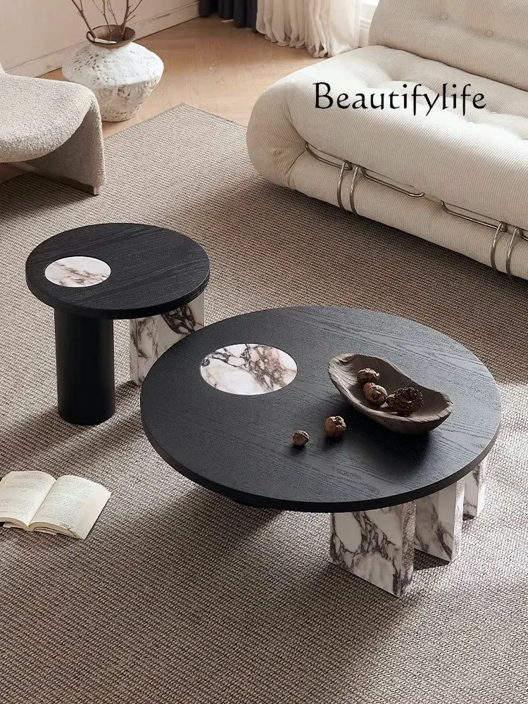 Nordic Style Small Apartment Household Minimalist Stone Plate Coffee Table