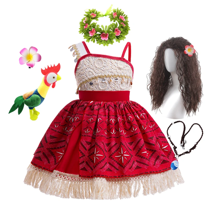 Moana 2 Prinzessin Halloween Cosplay Kostüm Mädchen Geburtstagsparty Abenteuer Verkleidungskleider Vaiana Kleidung Kleid