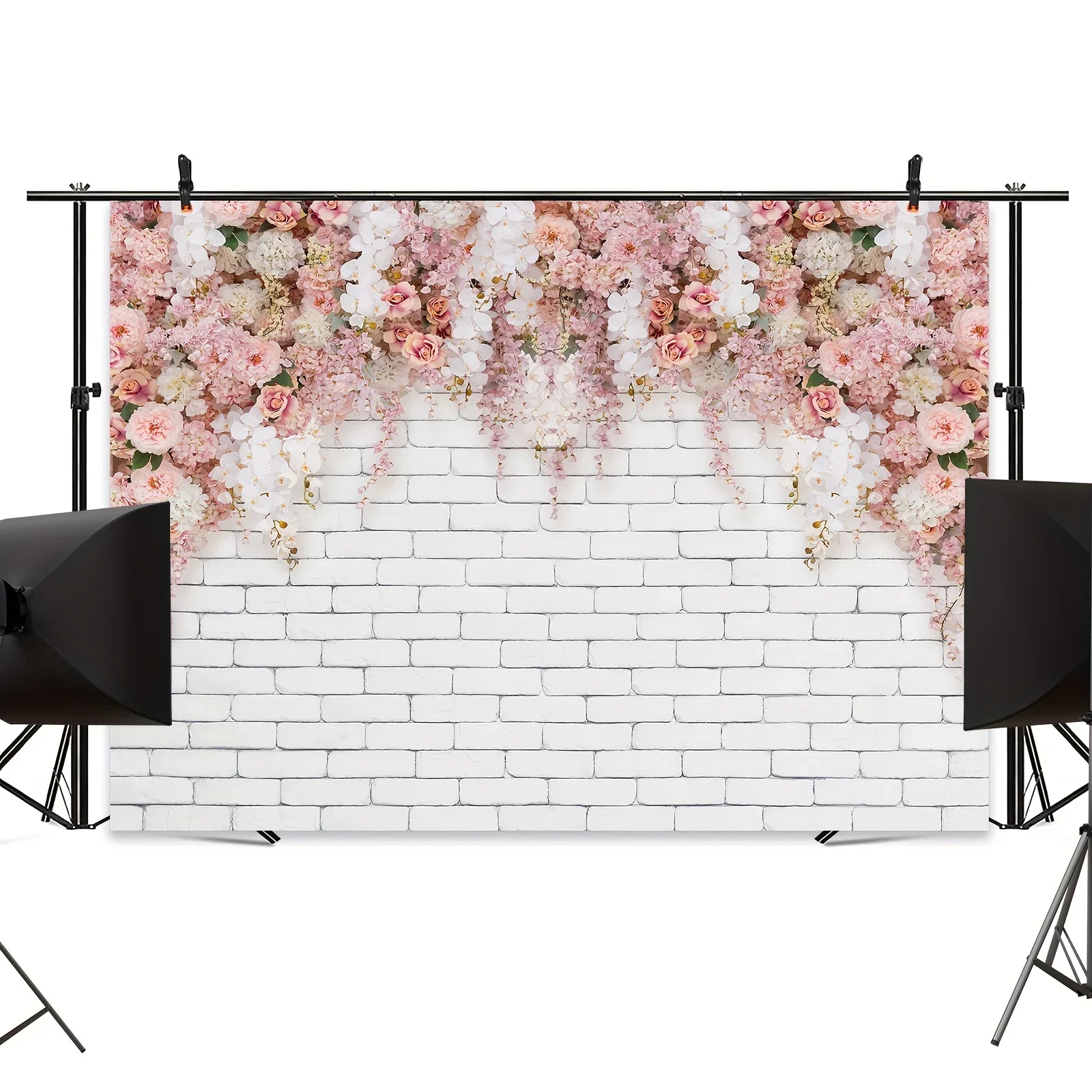 Wedding flower wall background, romantic rose plant photography background, bride and wedding photo studio shooting