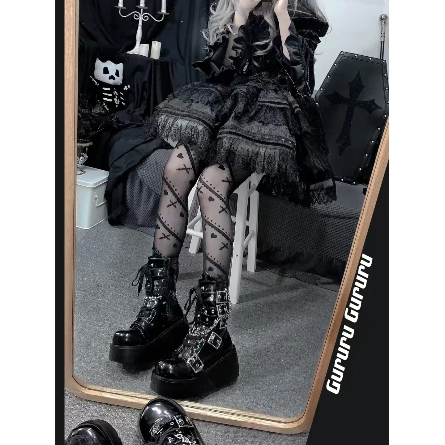 

Sweet Cool ort Knight Boots Женские ботинки в стиле панк Thi Bot Молодежная культура Y2K Faion Boots для молодых женщин