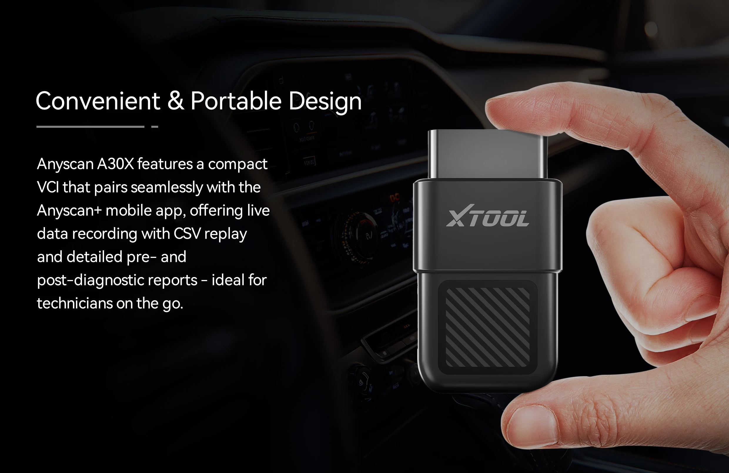 XTOOL Anyscan A30X PRO OBD2 Scanner - CAN FD DOIP Protokoll Vollsystem-Diagnosegerät für FCA-Fahrzeuge – Detail 3