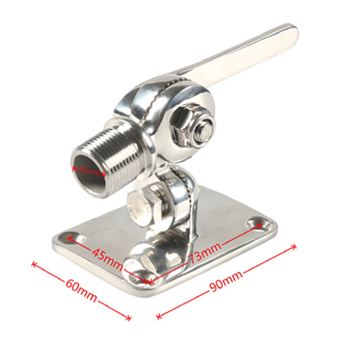 Marine VHF Antenna Mount, 316 Stainless Steel Antenna Adjustable Base Bracket Holder for Boats