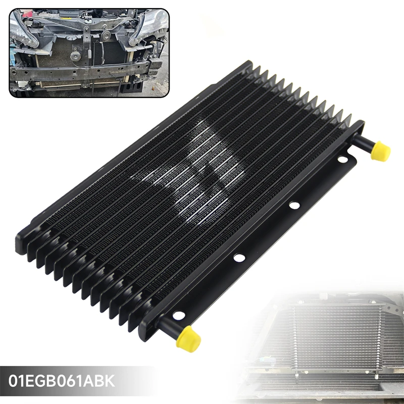 

Black 14 Row Transmission Oil Cooler Universal 11"x4.2"x0.75" (280x107x19mm) inlet/outlet 9.6mm 3/8" Barb Tube & fin Aluminum