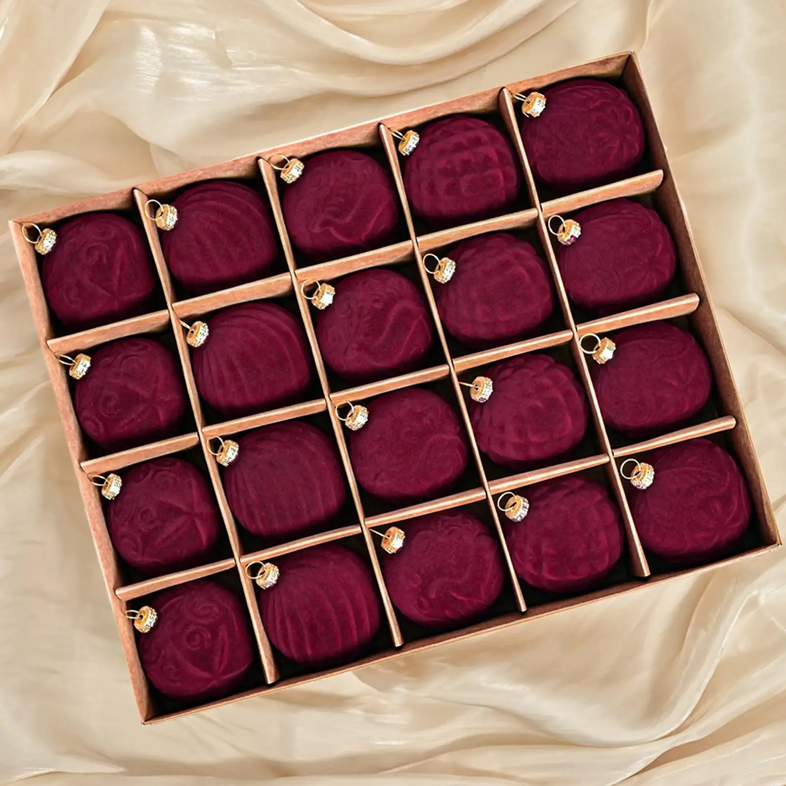 20 قطعة 6 سنتيمتر النبيذ الأحمر/الأخضر أفخم عيد الميلاد الزخرفية الكرة الحلي يتدفقون شجرة عيد الميلاد معلقة الكرة الطرف الديكور