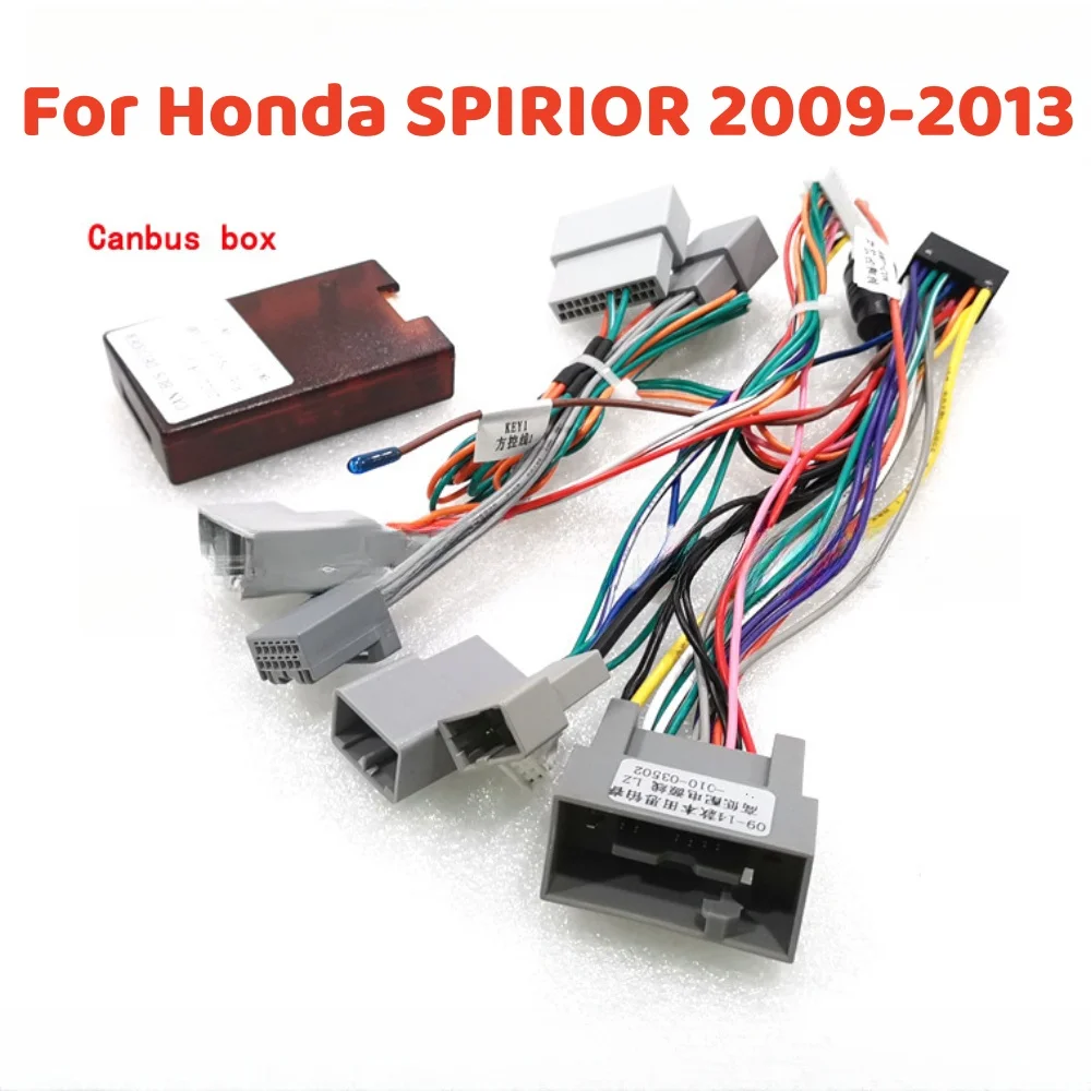 

Car 16 Pin Wiring Harness Adapter Canbus Box Decoder Android Radio Power Cable For Honda Spirior 2009-2013 GPS 2 Din Stereo