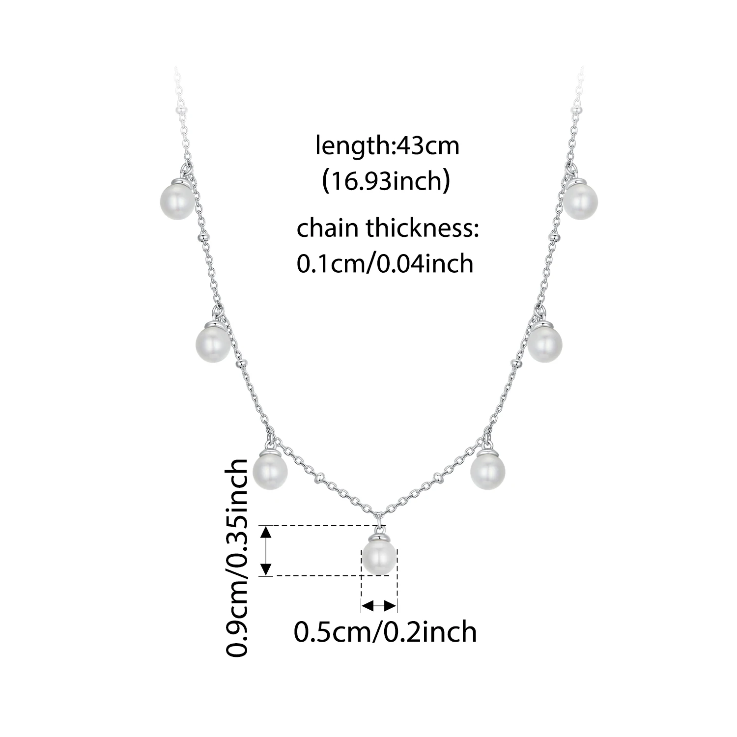 WOSTU حقيقية 925 فضة اللؤلؤ قطرة قلادة قلادة المرأة أنيقة قذيفة اللؤلؤ عيد ميلاد مجوهرات هدية لفتاة أمي