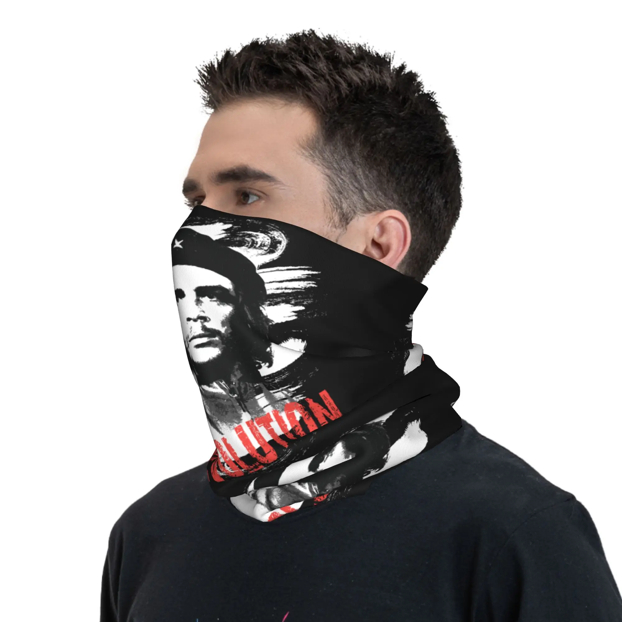 Custom Che Guevara Revolution Bandana Neck Warmer Men Women Winter Ski Tube Scarf Gaiter Cuba Cuban Socialism Freedom Face Cover view 6