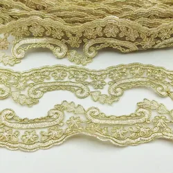 Golden Lace Trims for Dress Costume Trimmings Applique Home Textiles Ribbon Crafts Sewing Fabric New lace