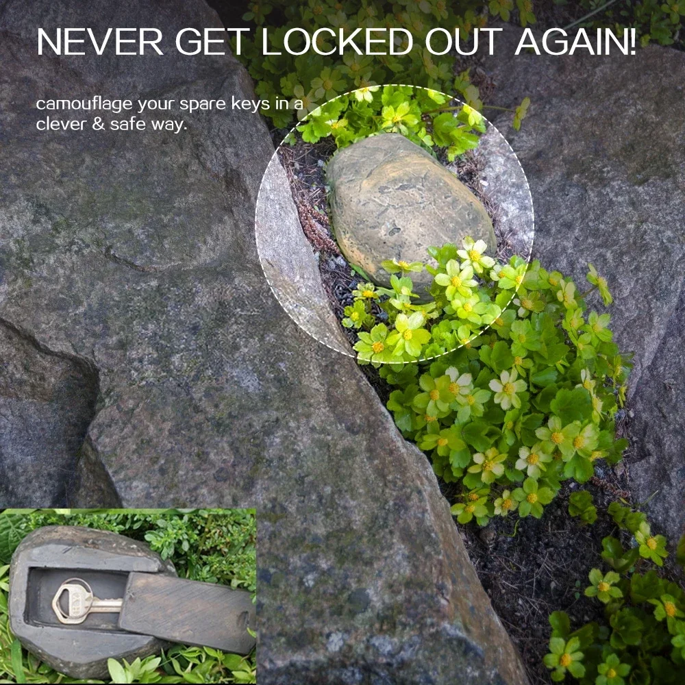 New Outdoor Garden Key Safe Box Hidden Rock Hide Keys In Stone Safety Storage Box For Home RV Key Safes