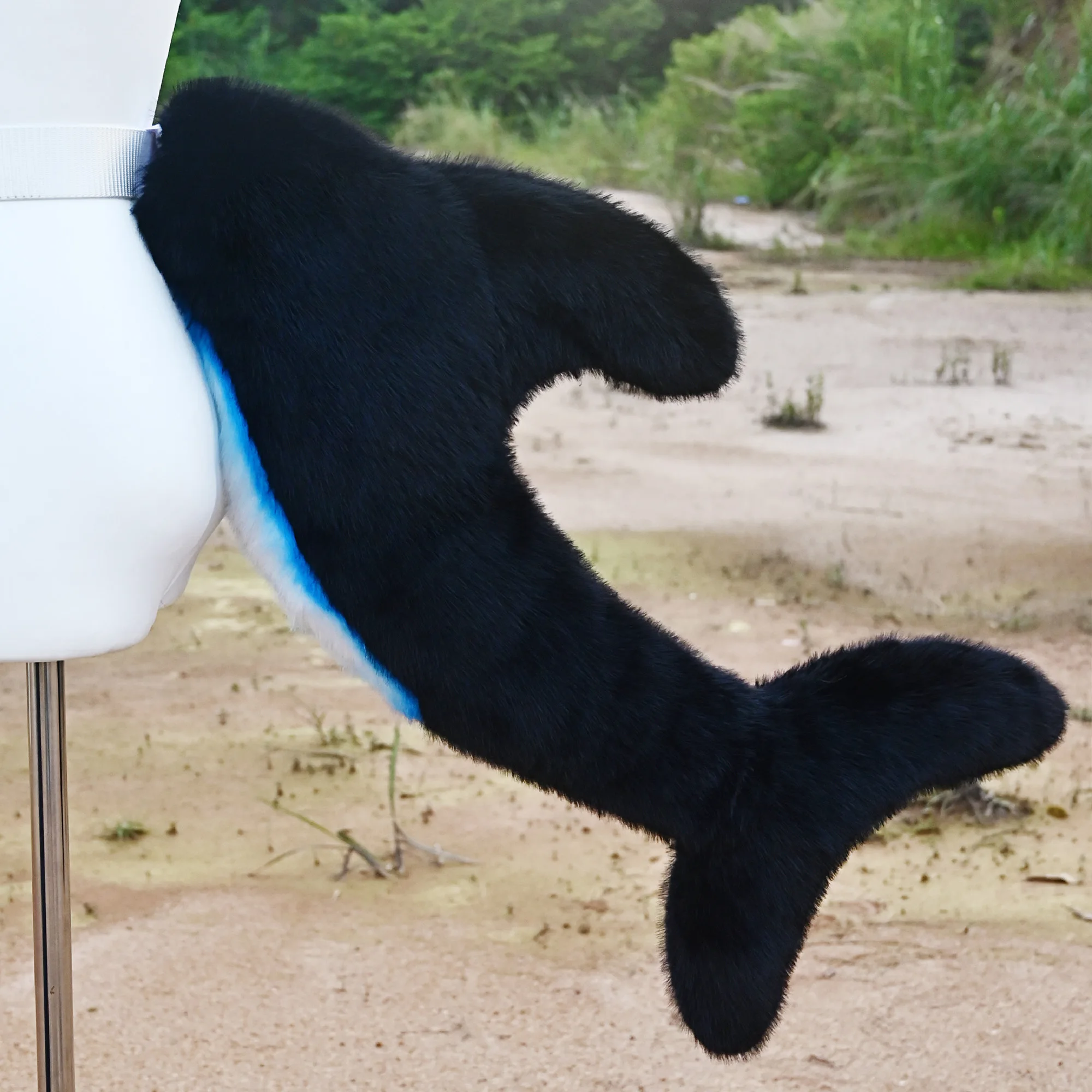 毛皮のようなクジラの尾コスチュームアクセサリーぬいぐるみ海洋動物の尾コスプレ用毛皮スーツ衣装ハロウィンパーティーアニメコスチューム写真小道具