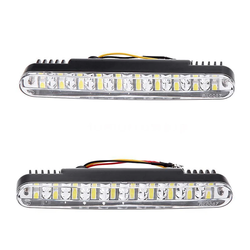 

Pair 30LEDs Car Day Light DRL 12V Fog Light Daytime Driving Lamp White Yellow Head Signal Lamp for Camper Trailer Truck Lorry