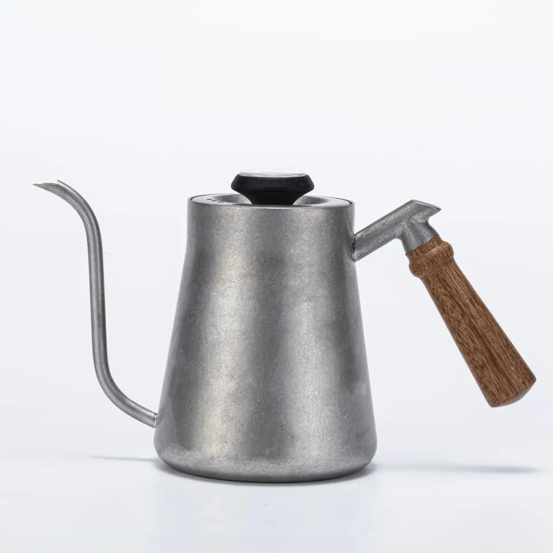 

Premium Stainless Steel Pour-Over Kettle with Teflon Coating | Outdoor Coffee Brewing Pot with Wooden Handle 304 Stainless Steel