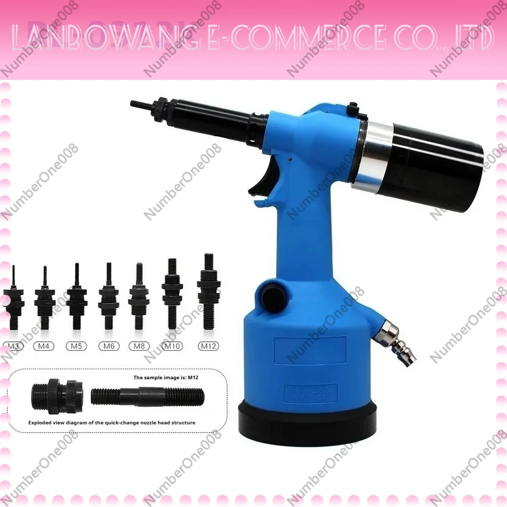 Industrial Hydraulic Pneumatic Rivet Nut Gun Automatic Riveter Setting Tool for Metric M3 M4 M5 M6 M8 M10 M12 Nuts