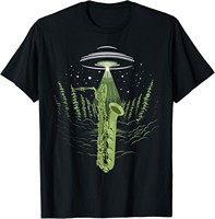Funny UFO Baritone Saxophone Jazz Bari Sax Alien Spaceship T-Shirt Hoodie