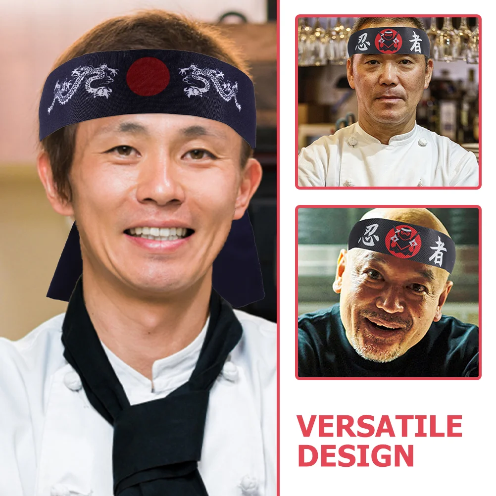 Headband Japanese Chef Sushi Bushido Karate Bandana Hairband Hair Hachimaki headwear Samurai Men Kitchen Costume Supply Bands