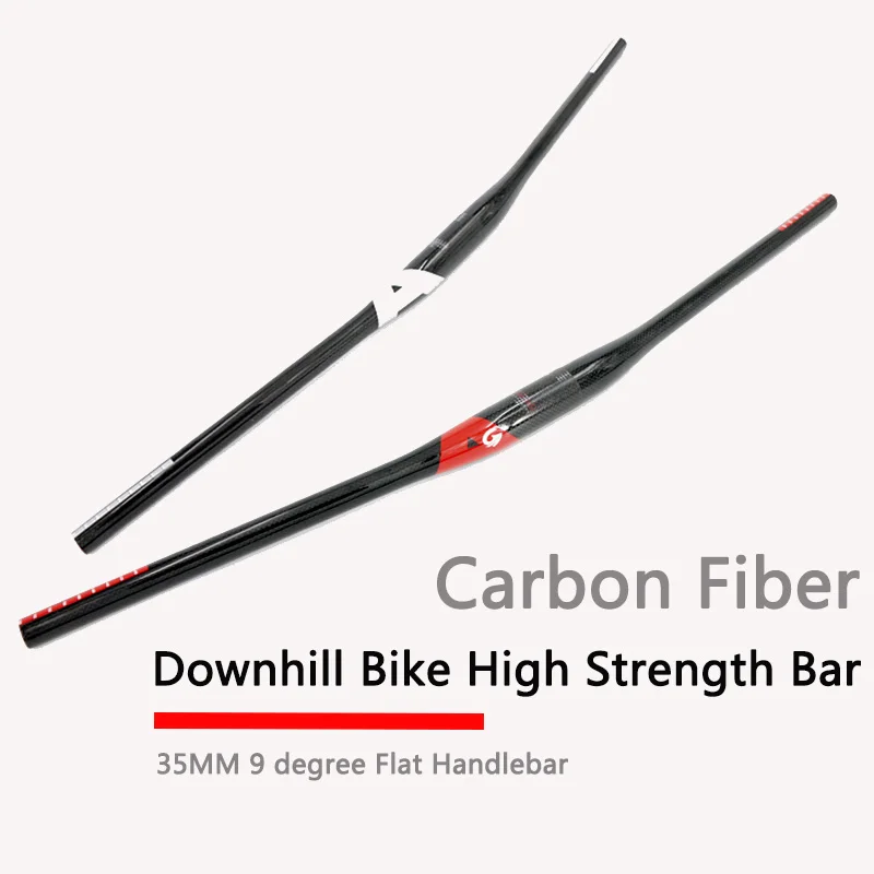 Newest Downhill Bike 3K Full Carbon Fibre Handlebar Carbon Down Hill Bicycle 9 Degree Angle Handlebars Straight 35mm