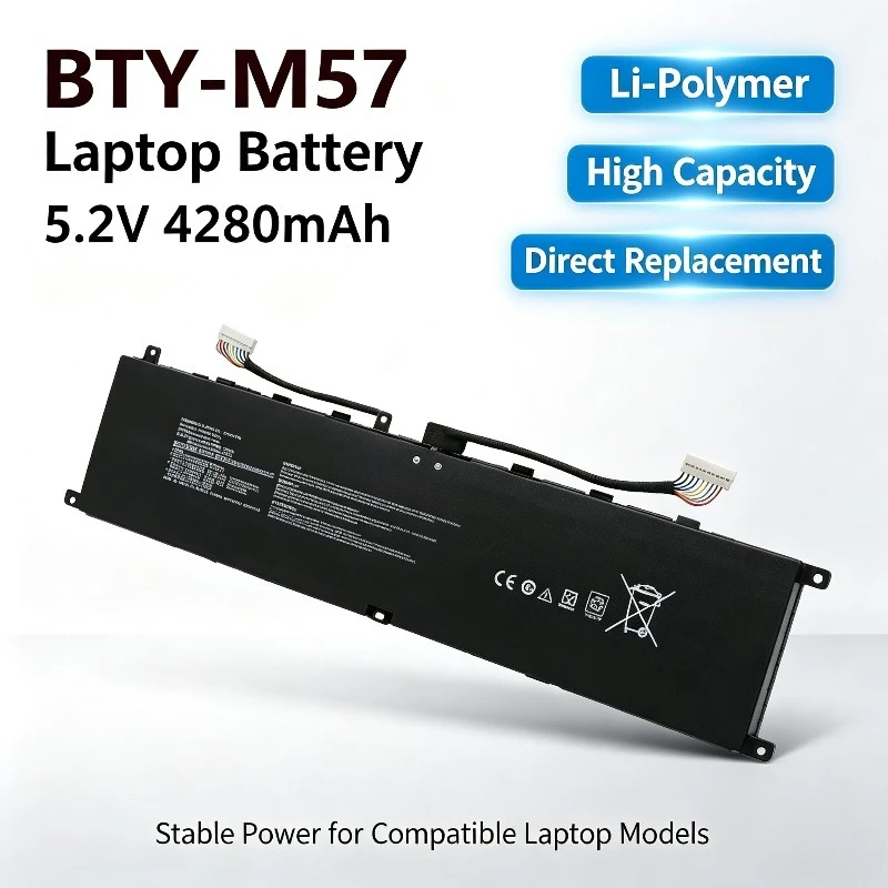 BTY‑M57 Laptop Replacement Battery for MSI GP66 GP76 Crosshair 2 MS‑17K3 MS‑17K4 MS‑1542 Stable Power Notebook Battery