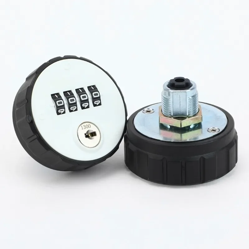 Combination Cabinet Cam Lock 4 Digital Round Padlock with Key Drawer Door Gym School Locker with Key Reset Security Code Lock