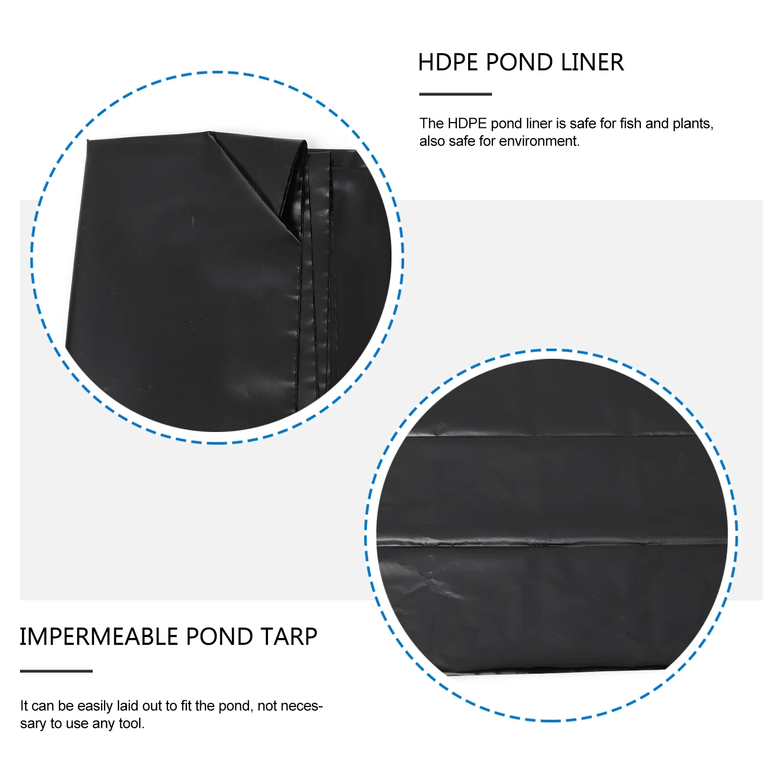 

1Pcs Pond Liner Hdpe Heavy Duty Wear Resistant Flexible Fish Pond Skin Impermeable Tarp Garden Water Feature Underlayment