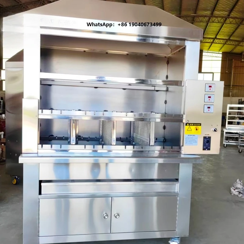 High Efficiency Commercial Charcoal BBQ Grill and Dinner Kebab Machine Wood for Catering XH