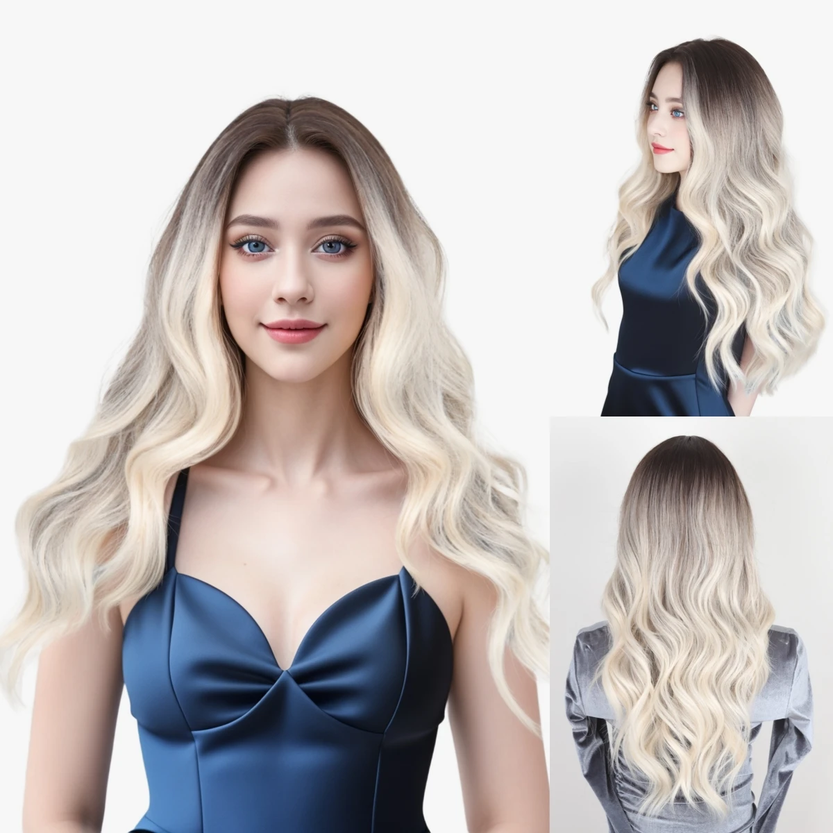 Synthetic Long Wave Gold Fashion Women's Wig Heat-Resistant Suitable For Women's Daily Wear Party Cosplay Wigs