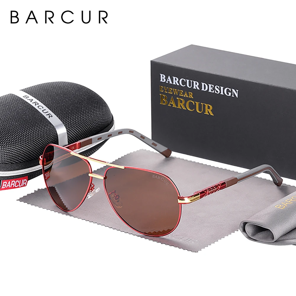 BARCUR Design Polarized Sunglasses for Men Women Gradient Lens Sun Glasses Classic Eyewear Accessory Oculos