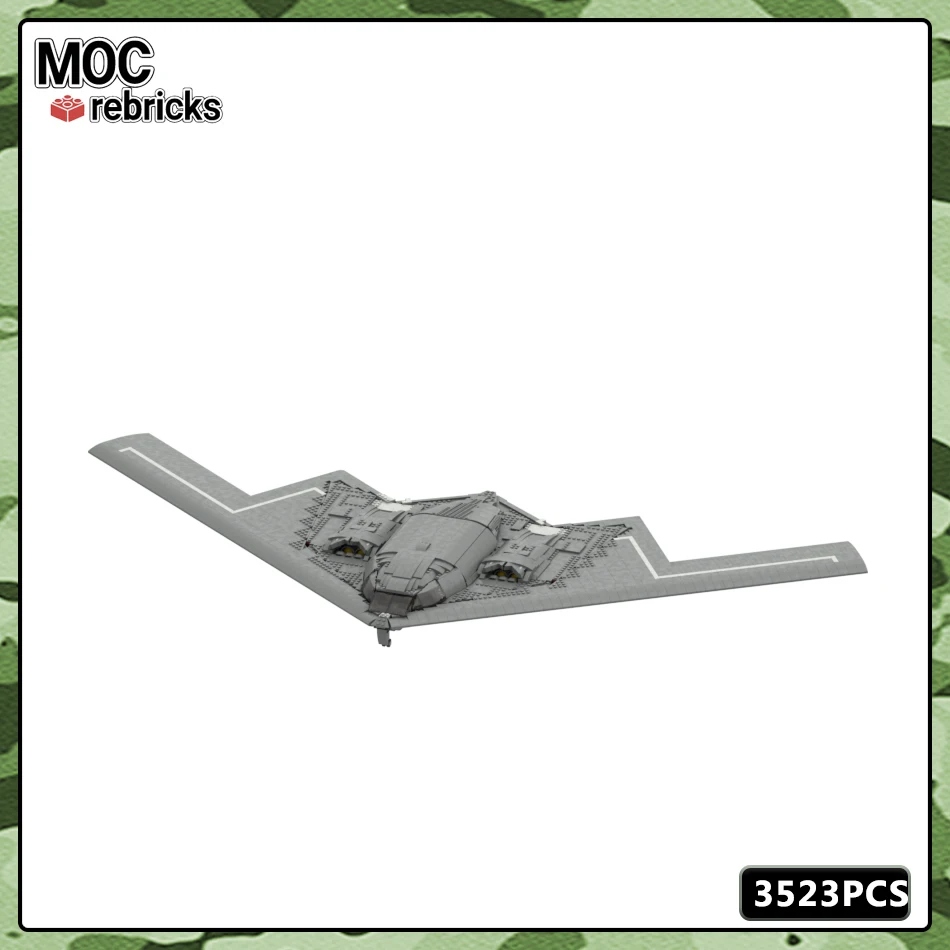 

MOC Military Series Building Block Model B-2 Stealth Strategic Bomber Flight Combat Weapon DIY Children Toys Holiday Gift