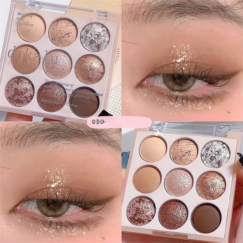 Ice Cream Milk Tea Purple Eye Shadow Plate Glitter Pearl Matte Eyeshadow Eyes Makeup Palette Cool Tone Korean Makeup Cosmetics