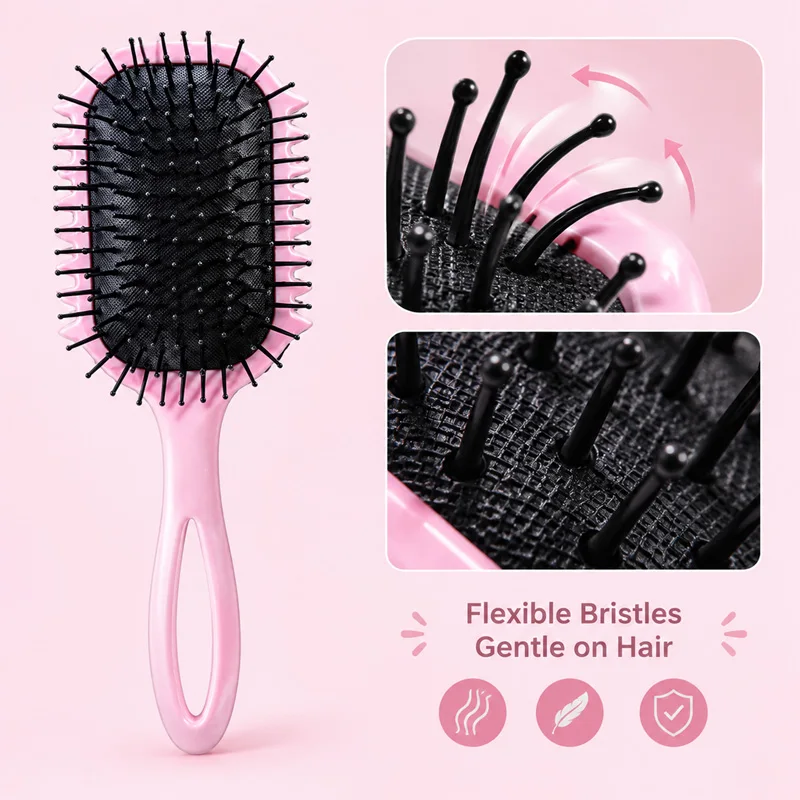 Air Wave Hair Brush Air Cushion Massage Comb Detangler Defining Wavy Curly Hair Anti‑static Wet Dry Hair Styling Hairbrush