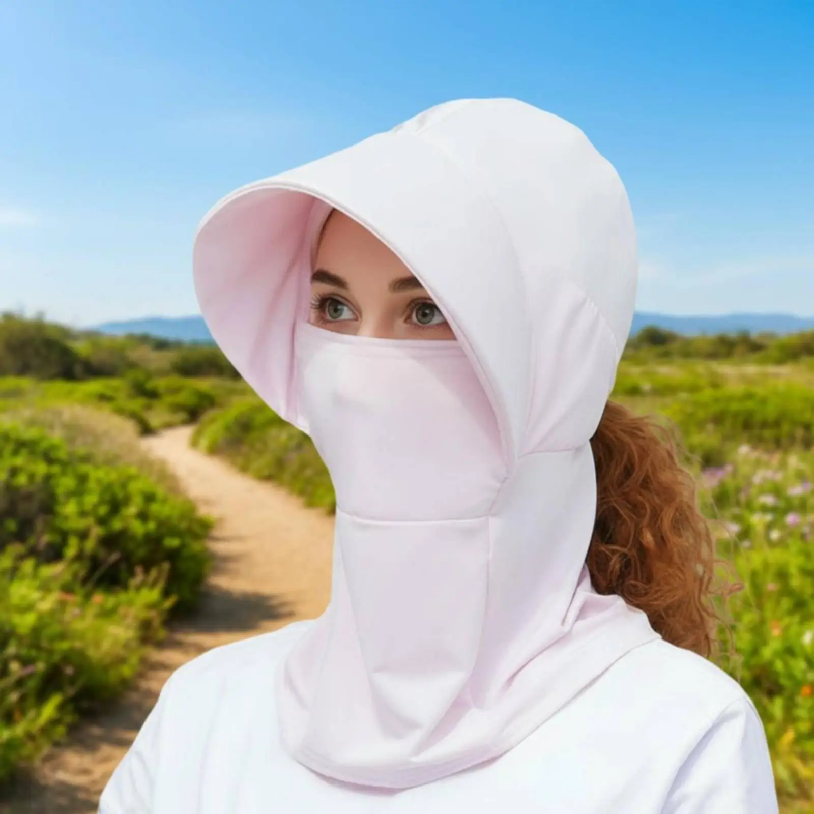 Refreshing Mesh Sun Protection Cap Ponytail Opening Sun Protection Hood Hood