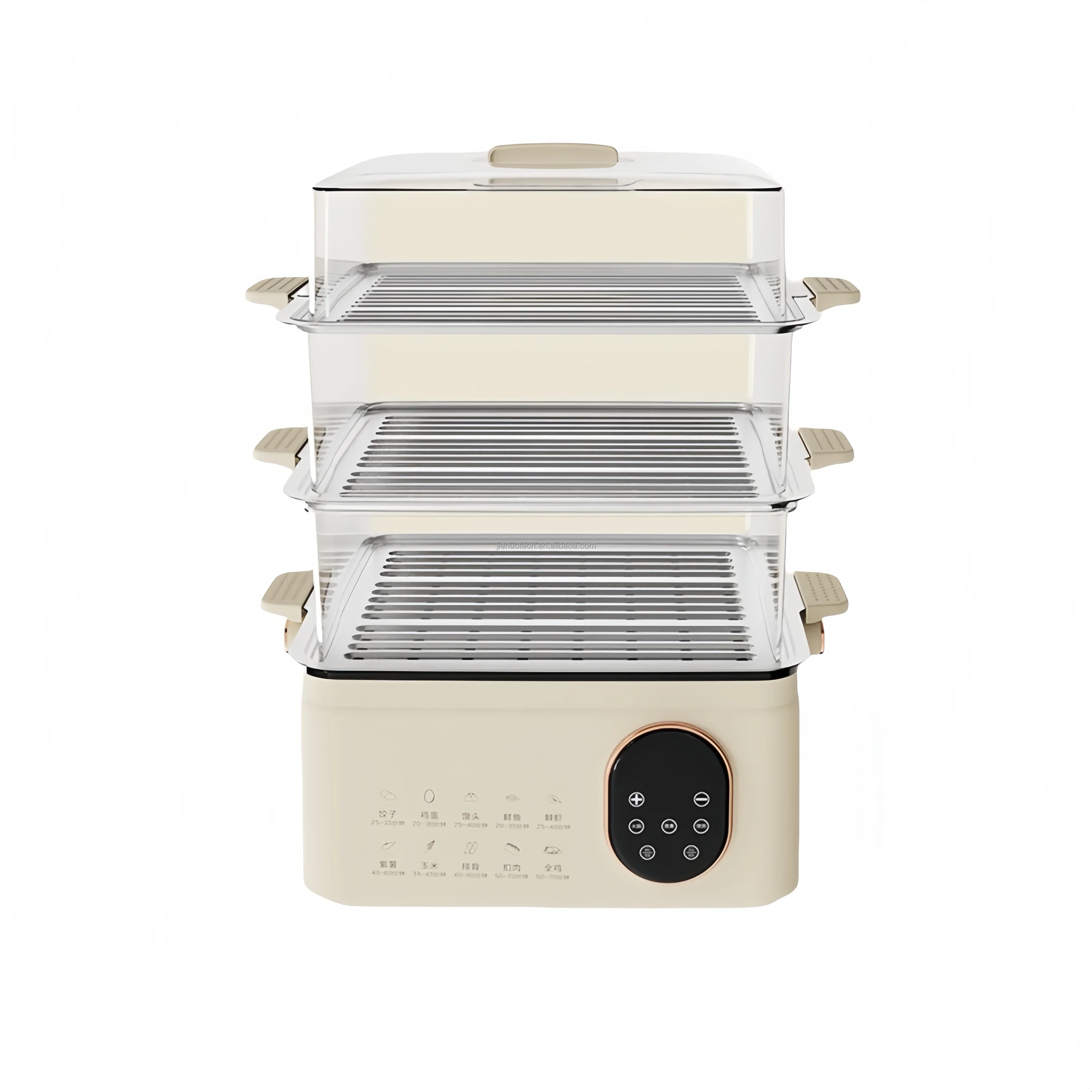 Transparent Multi-functional Intelligent Electric Steamer Large Capacity Three-Layer Kitchenware for Household Use