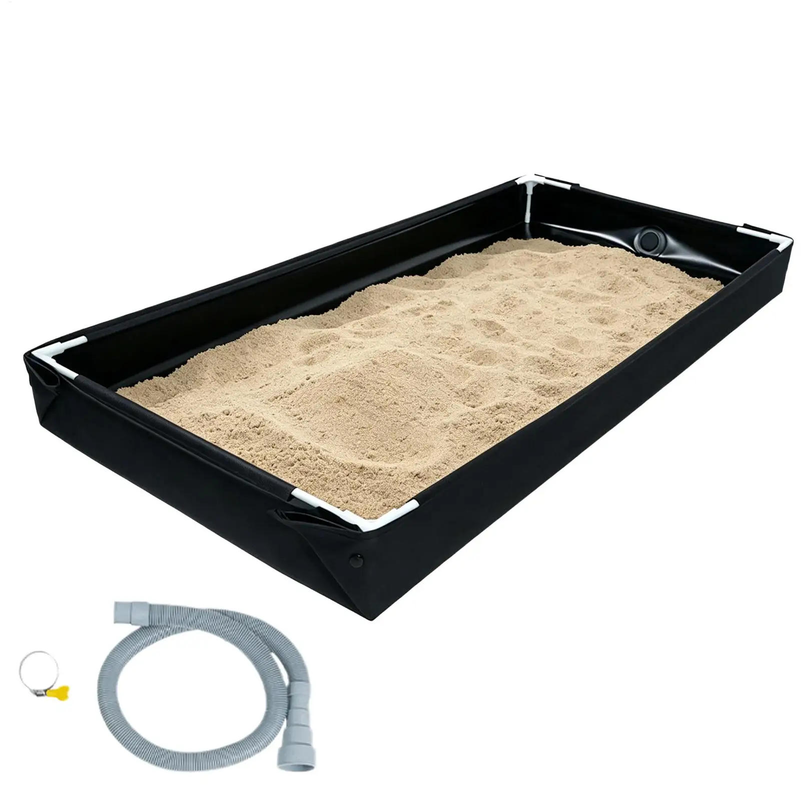 Sandbox for Kids Outdoor Pool with Detachable Drain Pipe Folding Portable Sandbox for Home Camping Rv Indoor Kids Beach Backyard