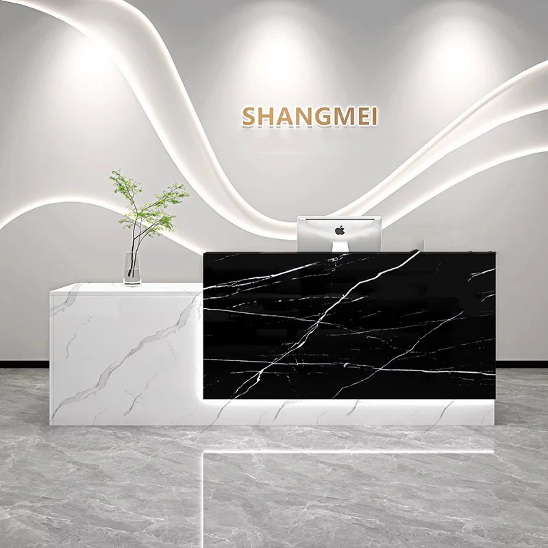 

European Luxury Reception Desk Counter Decorations Beauty Modern Office Reception Desk Counter Storage Trendy Salon Furniture