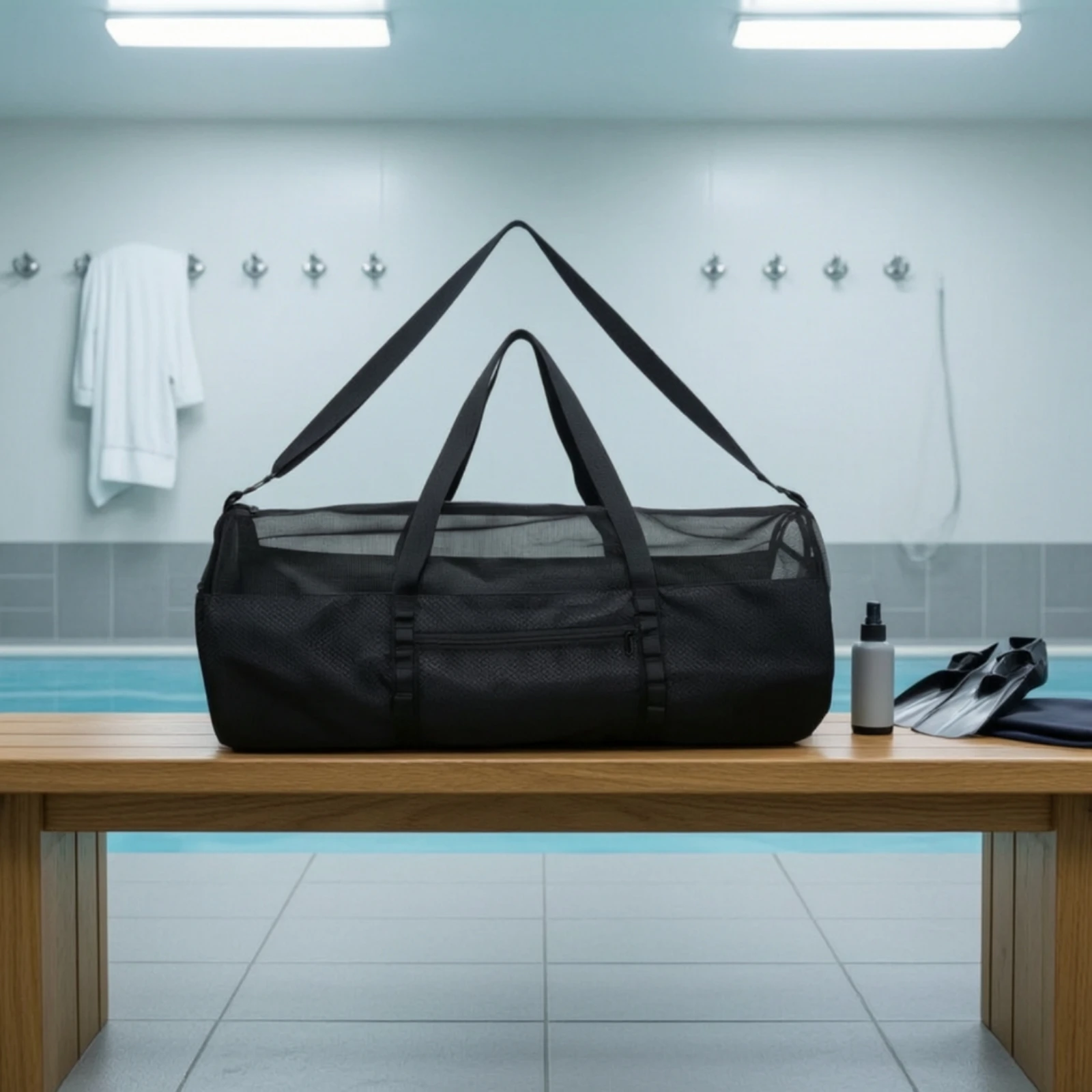 Mesh Duffel Bag Quick-Drying Storage Bag with Mesh Sturdy Rugged for Divers, Scuba Diving, Beach