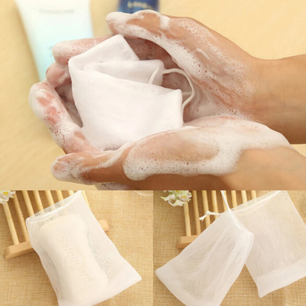 5pcs/lot Soap Bag Foam Mesh Soaped Glove for Foaming Cleaning Bath Soap Net Bathroom Cleaning Gloves Mesh Bath Sponges