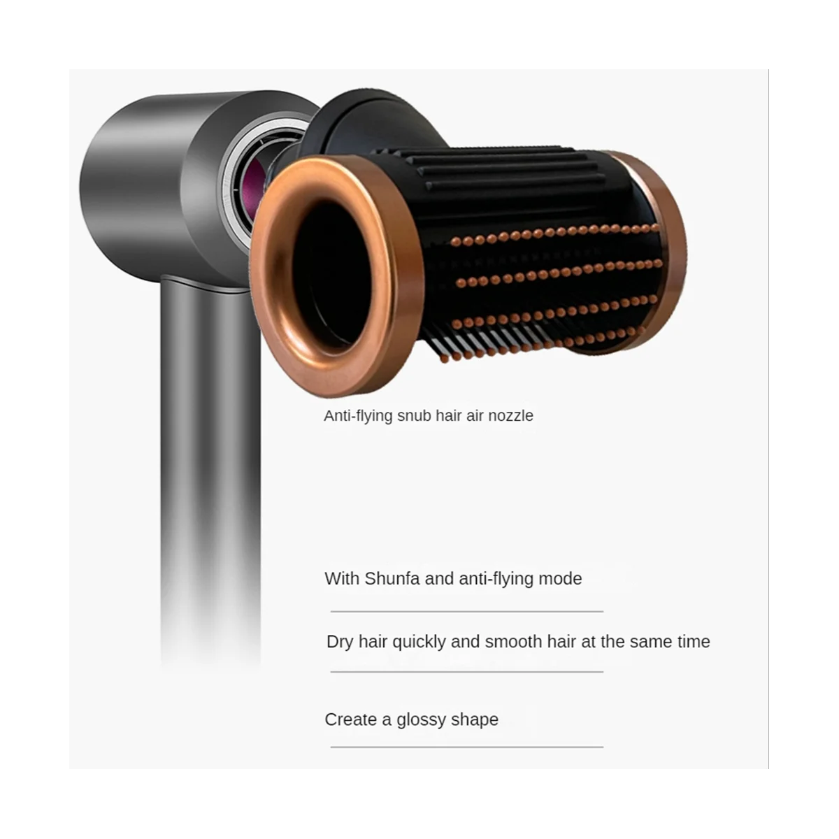 Anti-Flying Nozzle for Dyson Supersonic HD01 HD02 HD03 HD04 HD08 HD15 Create Smooth and Volume Hair Styling Tool