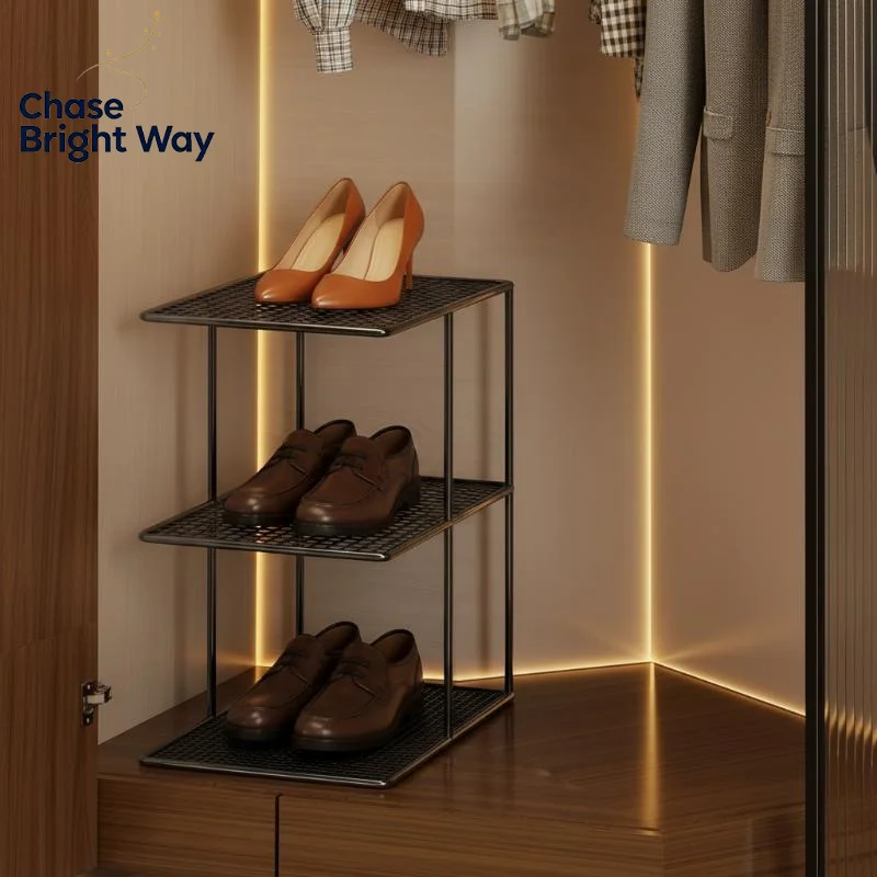 Durable Stackable Metal Rack Multi Tier Closet Organizer for Wardrobe