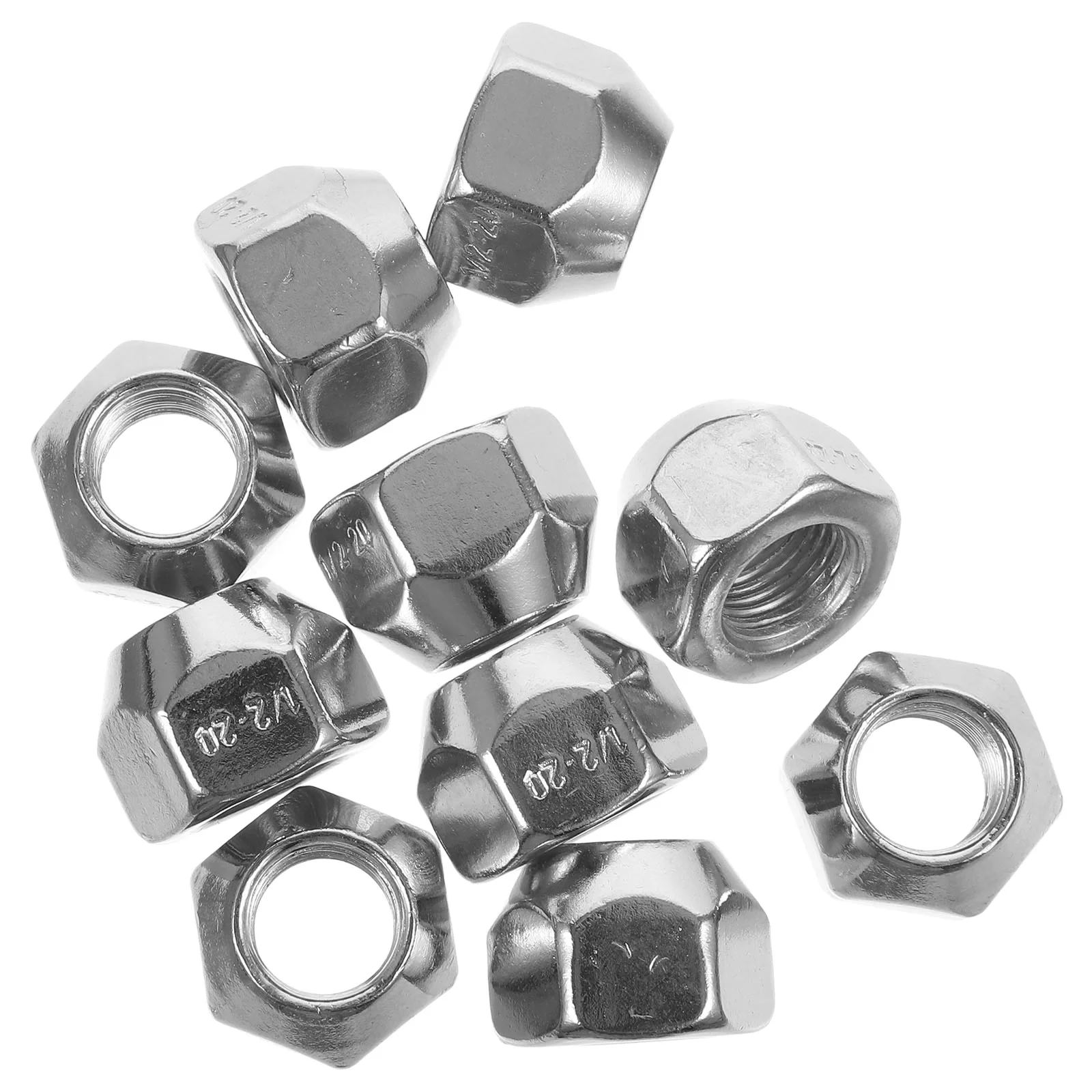 10 Pcs Truck Nuts Hub Tire (1/2-20) 10pcs Wheel Studs and Lug for Tires Steel Trailer X20 Trailers