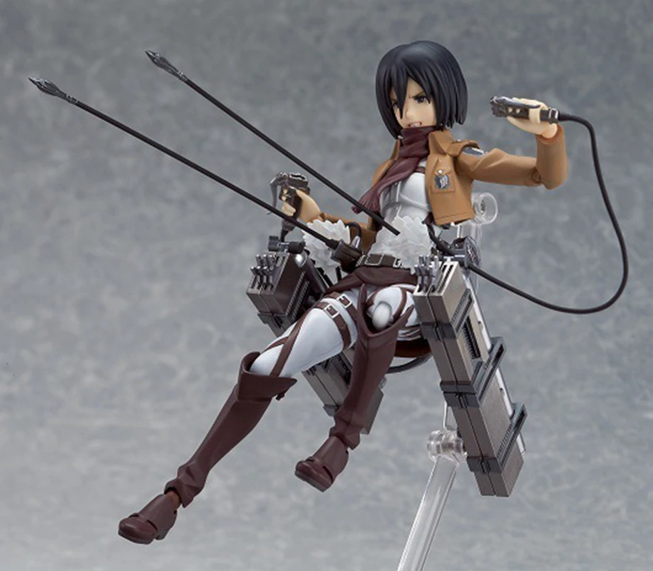 Anime Figur Angriff auf Titan Mikasa · ackerman stehend halten Schwert abnehmbare Modell Spielzeug PVC-Sammlung Desktop-Ornamente 19cm