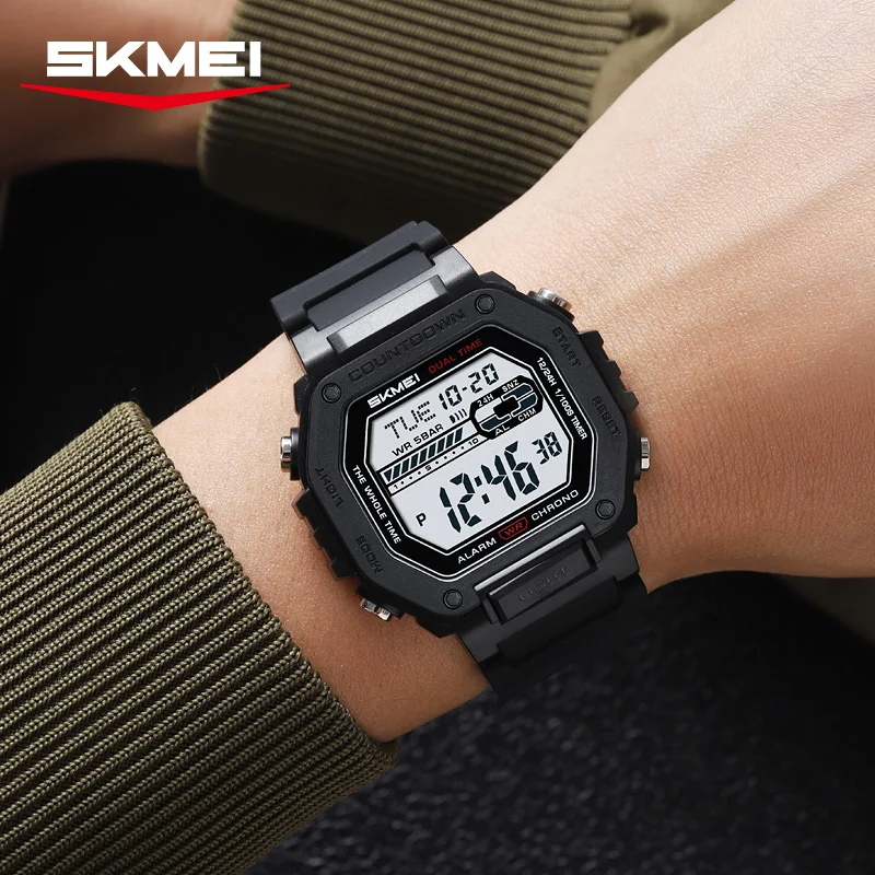 SKMEI 2523 Watches Chrono Military Watch Reloj Hombre Sport Countdown Digital Wristwatches For Men Male Waterproof Electronic