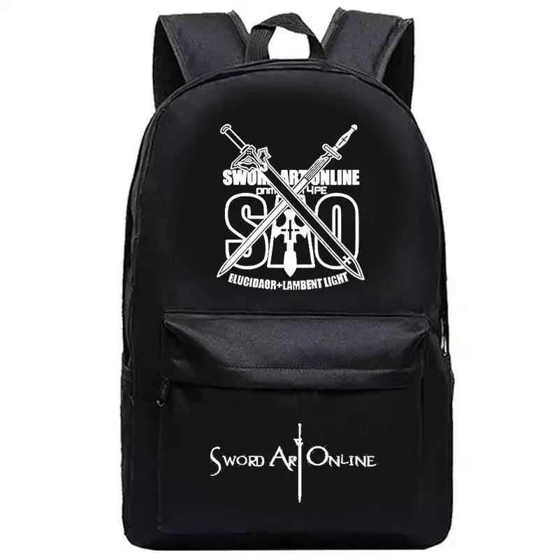 Sword Art Online Backpack Kirigaya Kazuto Cartoon Fashion Student Schoolbag Harajuku Anime SAO Men Women Large Capacity Backpack