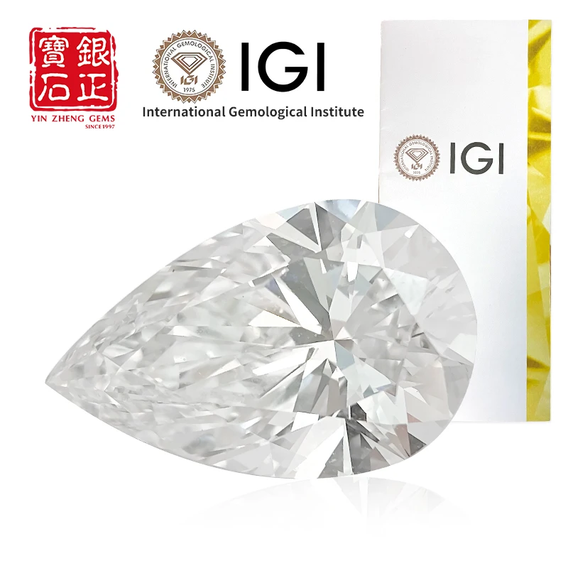 YinZheng 2.0-2.99ct Pear-Shaped Lab Grown Diamond F Color VVS2 EX EX With IGI Certified CVD Lab Diamond for Jewelry