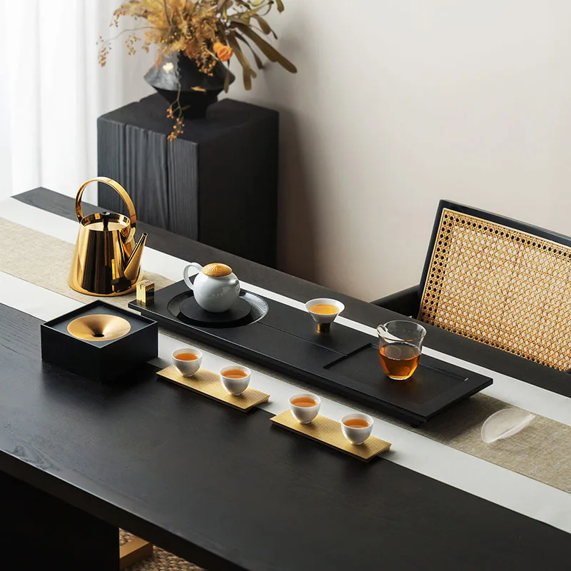 Stone Rectangle Tea Tray Coasters Table Decorative Serving Living Room Plate Tea Tray Walnut Valet Bandejas Home Decorationgs