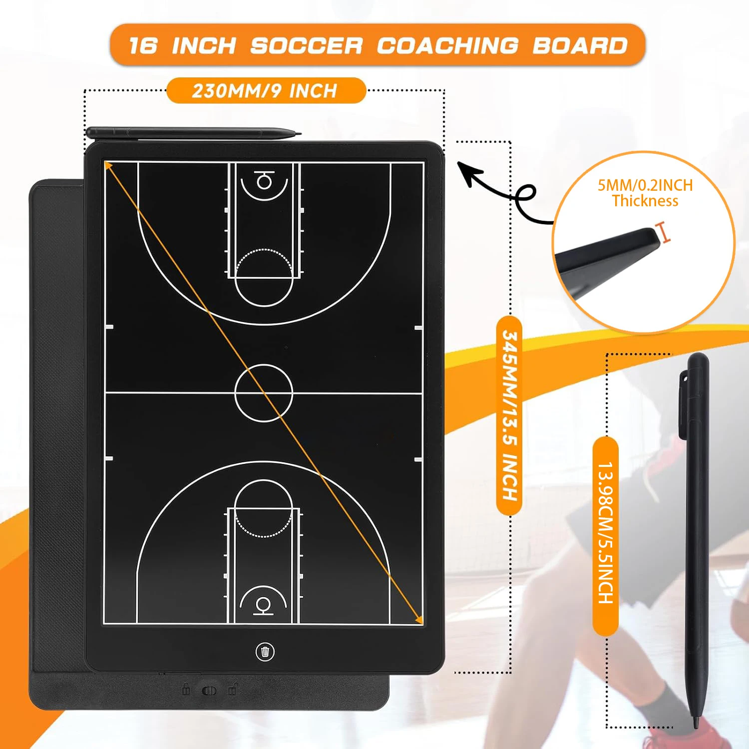 8.5/16-Inch LCD Electronic basketball/Football/handball/rugby/ice hockey/volleyball Coaching Tactical Board for Sports Training