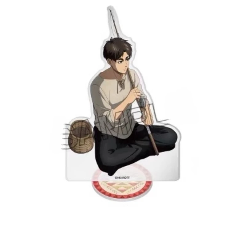 Atak na tytana Eren figurki stojak akrylowy Model Anime Levi Ackerman ozdoby na biurko wyświetlacz kolekcja statua lalki prezenty