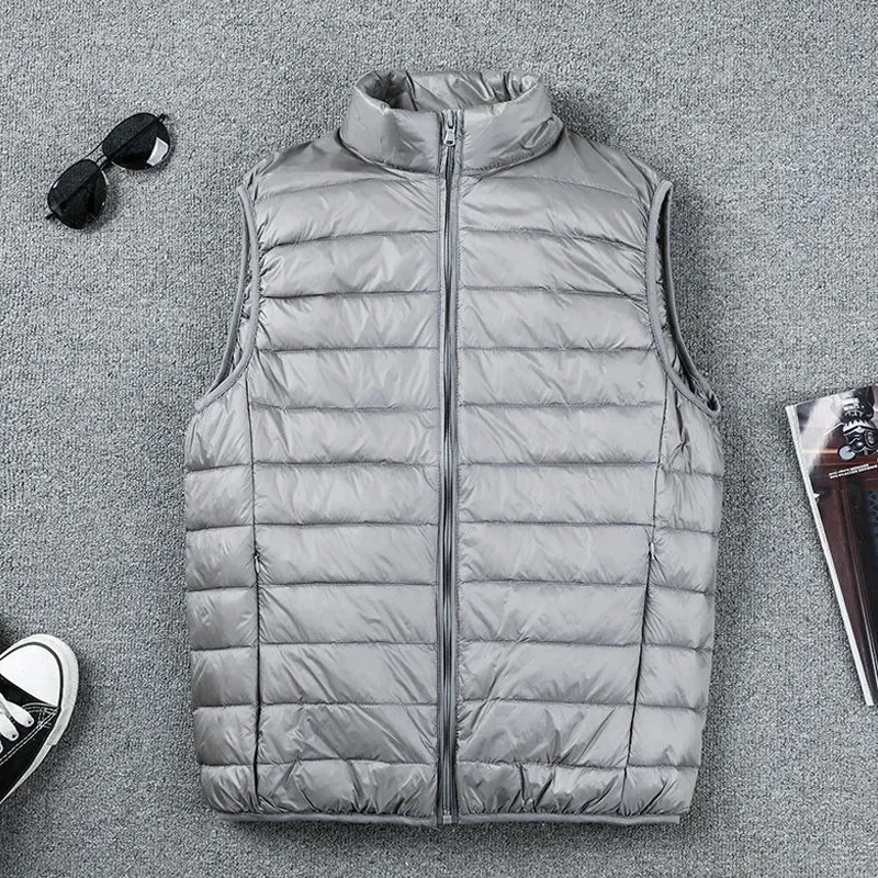 Gilet invernale da uomo in piumino d'anatra 2021 cappotto gilet imbottito senza maniche ultraleggero gilet Ultra sottile caldo leggero