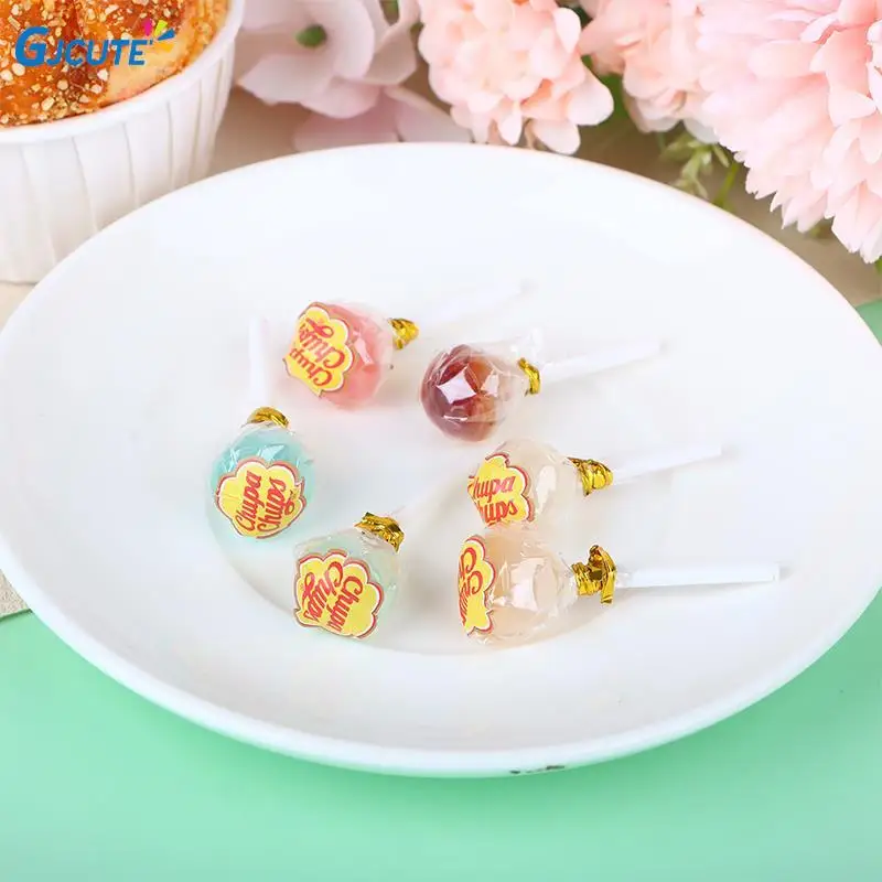 1pc New Mini Lollipops Candy Model Dollhouse Candy Food Toys For 1/6 1/12 Scale Dollhouse Decoration Kitchen Accessories