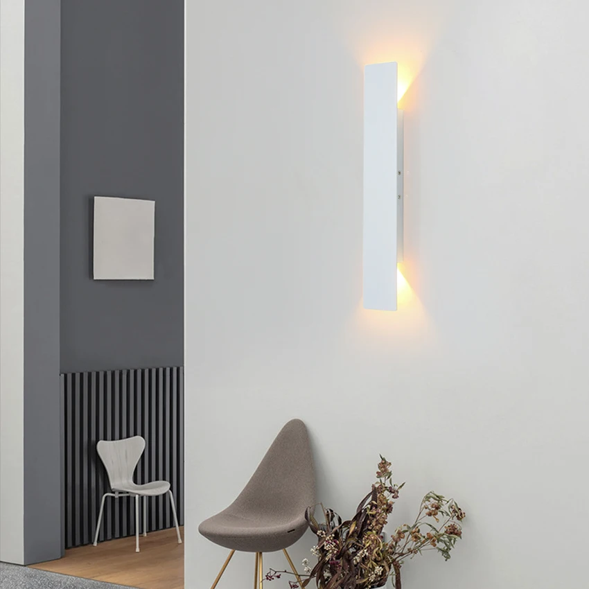 Moderno Minimalista Retângulo Forma Lâmpadas de Parede LED, Estilo Nórdico, Interior, Sala Luzes, Iluminação simples, AC85-265V