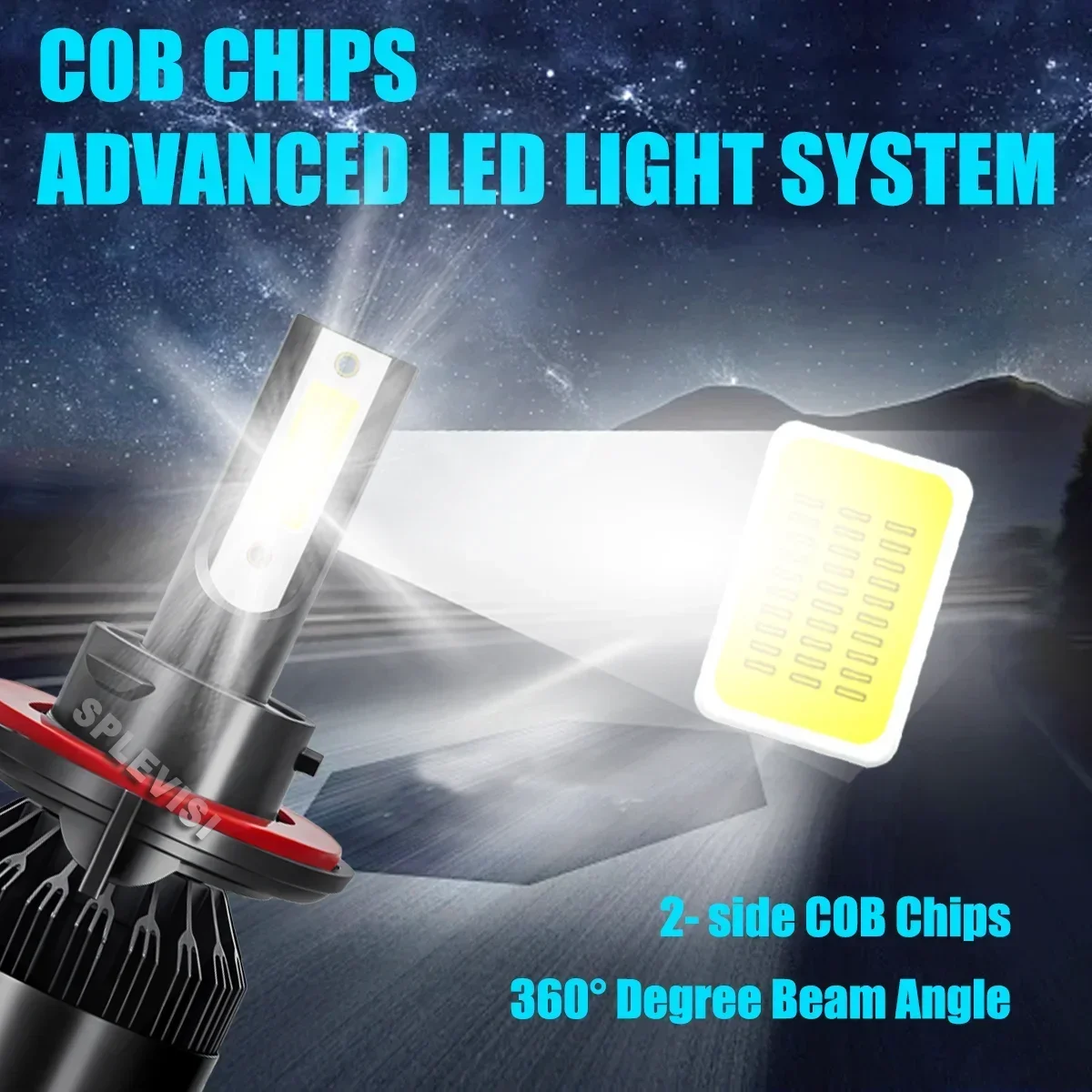 H13 9008 Dual Beam Headlight Bulbs - 6000K Xenon White Focus and Road Illumination For Jeep Compass 2007 2008 2009