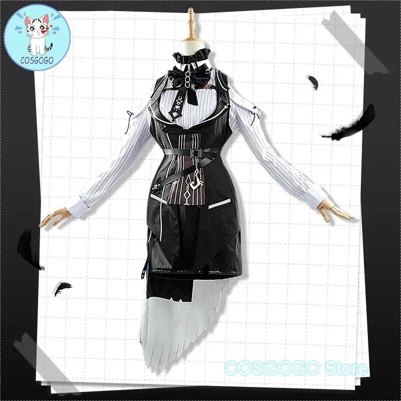 COSGOGO [Angepasst] Nerissa Ravencroft Cosplay Kostüme Anime Kleidung Frauen Nette Party Kleid Anzug Halloween Karneval Uniformsv